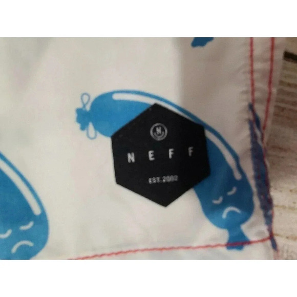 Neff Mens Swim Shorts Trunks Medium Red White Blue - Picture 4 of 4